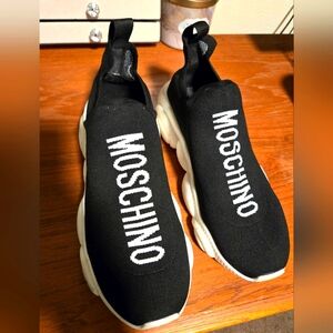 Moschino Black Slip-On Sneakers